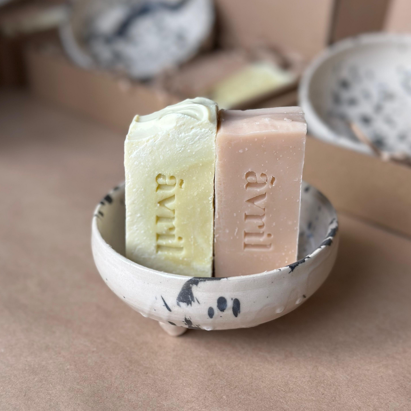 WV Soap Duo + Handmade Ceramic Soap Dish | Collaboration with Kings Hall Pottery