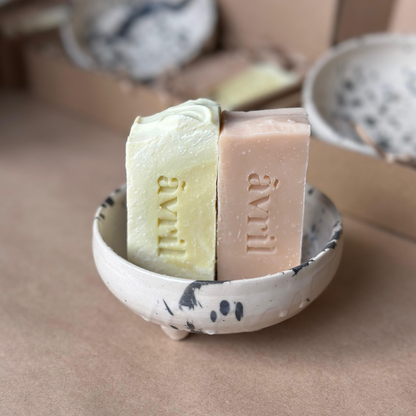 WV Soap Duo + Handmade Ceramic Soap Dish | Collaboration with Kings Hall Pottery